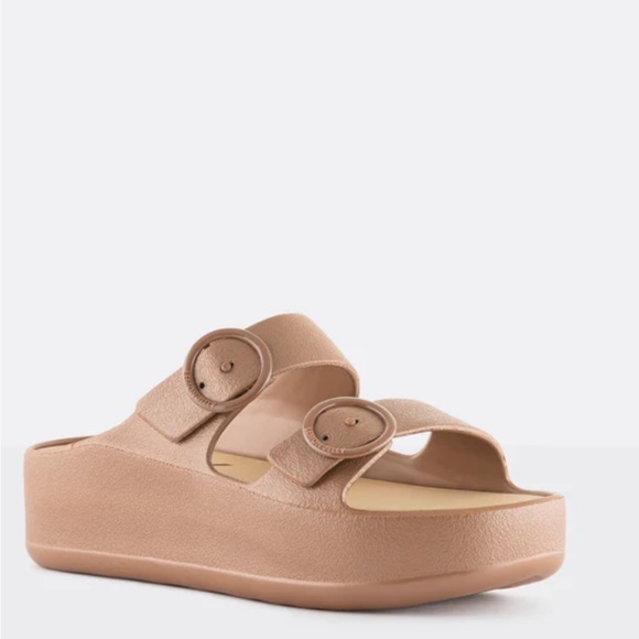 Lemon Jelly Gaia Platform sandal bronze metal NWOB size 39/8 US - Picture 11 of 12